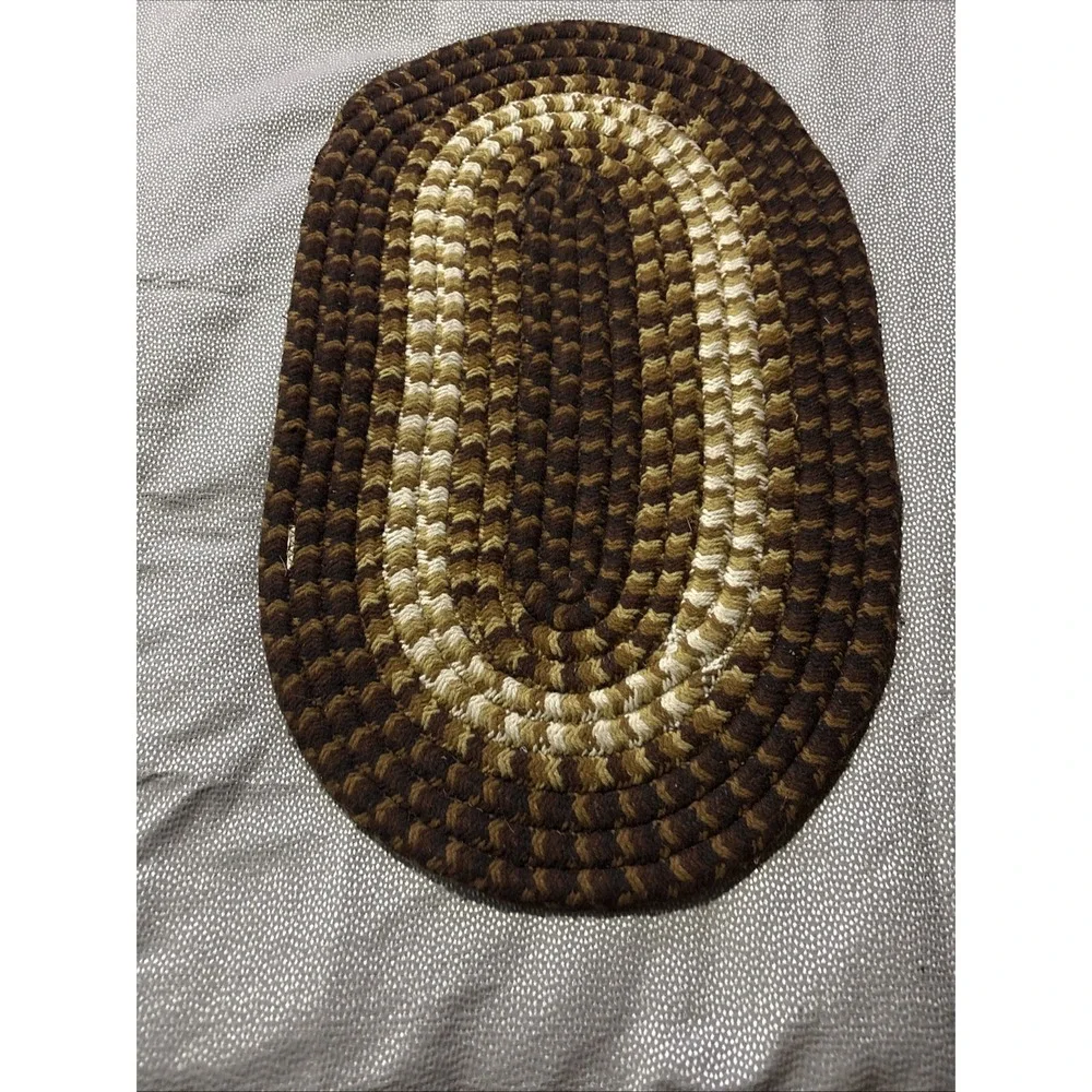 Oval Braided Wool Blend Chunky Area Rug 32